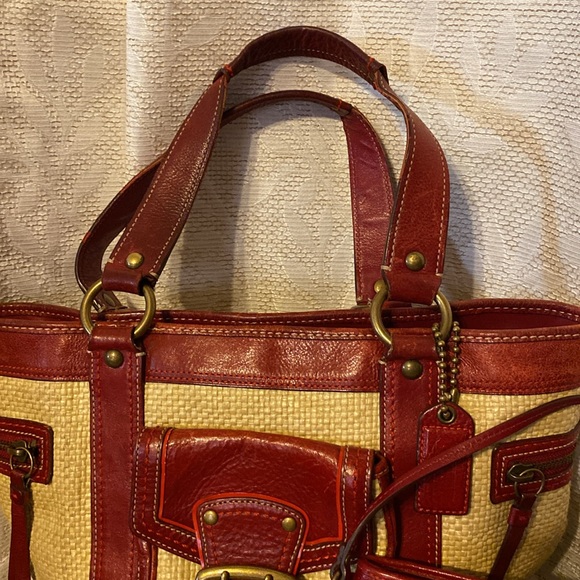 Coach Legacy Straw Bag and Wristlet - Picture 2 of 10